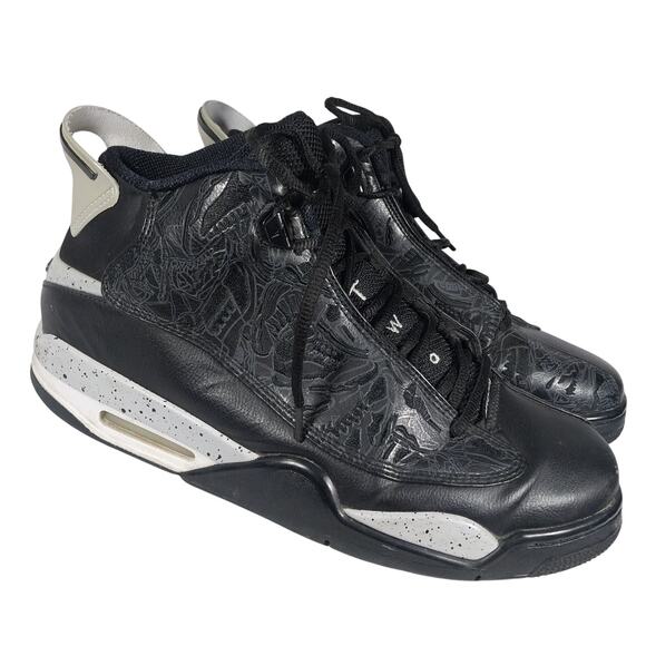 NIKE AIR JORDAN DUB ZERO! BLACK, GRAY, WHITE OREO BASKETBALL SNEAKERS! SZ 10.5 - Picture 2 of 11